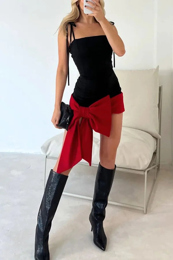 Valentines Day Bow Dress Slim Fit Party Dress For Women