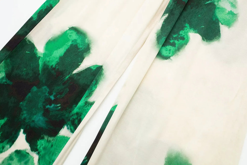 Floral Print Button-Up Shirt and Elastic Waist Wide Leg Pants Summer Set for Women