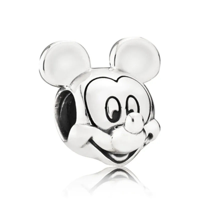 Disney 925 Sterling Silver DIY Charm Compatible With 3mm Bracelets Featuring Mickey Mouse Ferris Wheel And Suitcase Designs