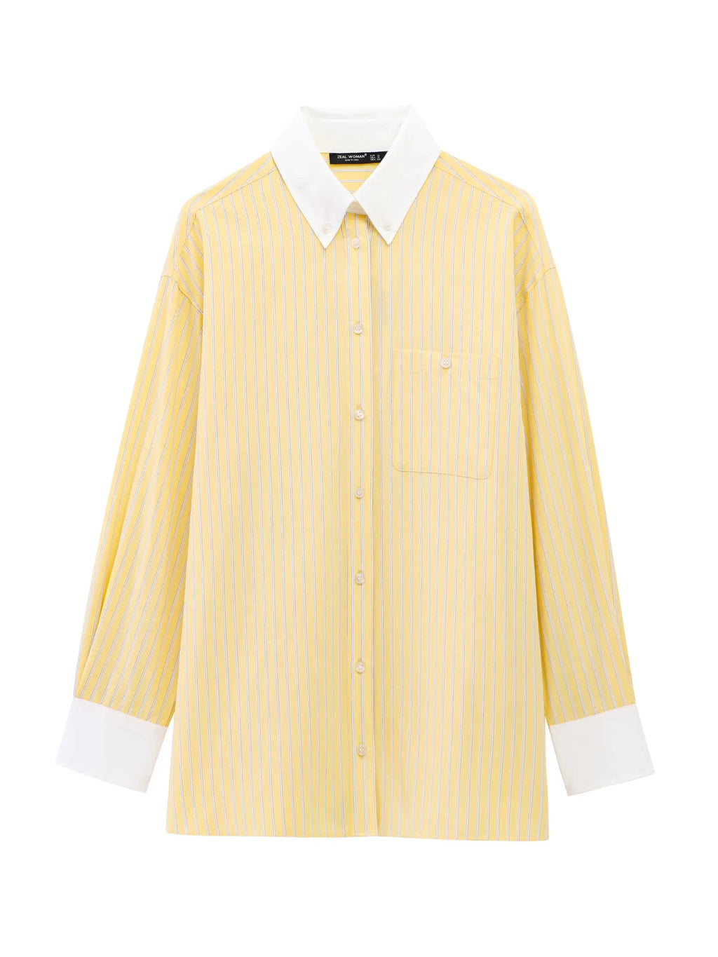 Striped Cotton Patchwork Women Shirt Long Sleeve with Pockets Casual Comfort Blouse Spring Lightweight Top