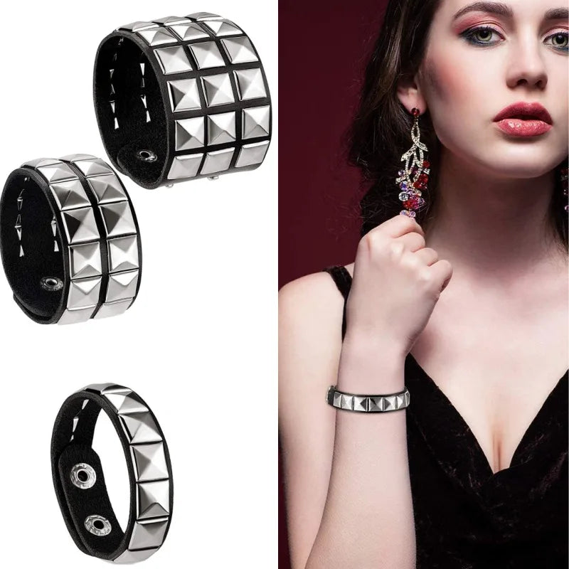 Punk Hip-Hop Gothic Rivet Bracelet for Couples - Unique Casual Accessory for Parties, Birthdays, Valentine's Day and Special Occasions