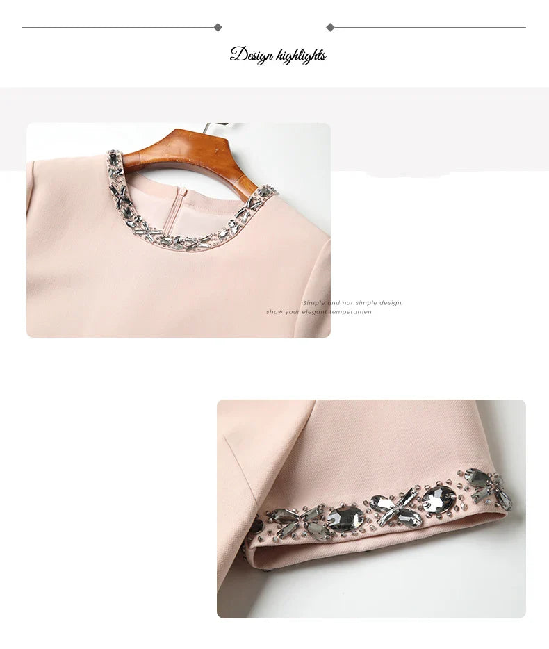 Elegant O Neck Embroidered A Line Dress For Women Office