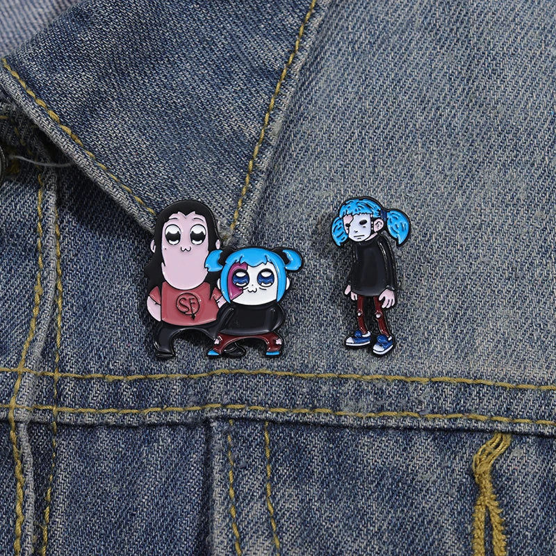 Cartoon Character Enamel Pins Set Cute Anime Brooches Fashion Accessories
