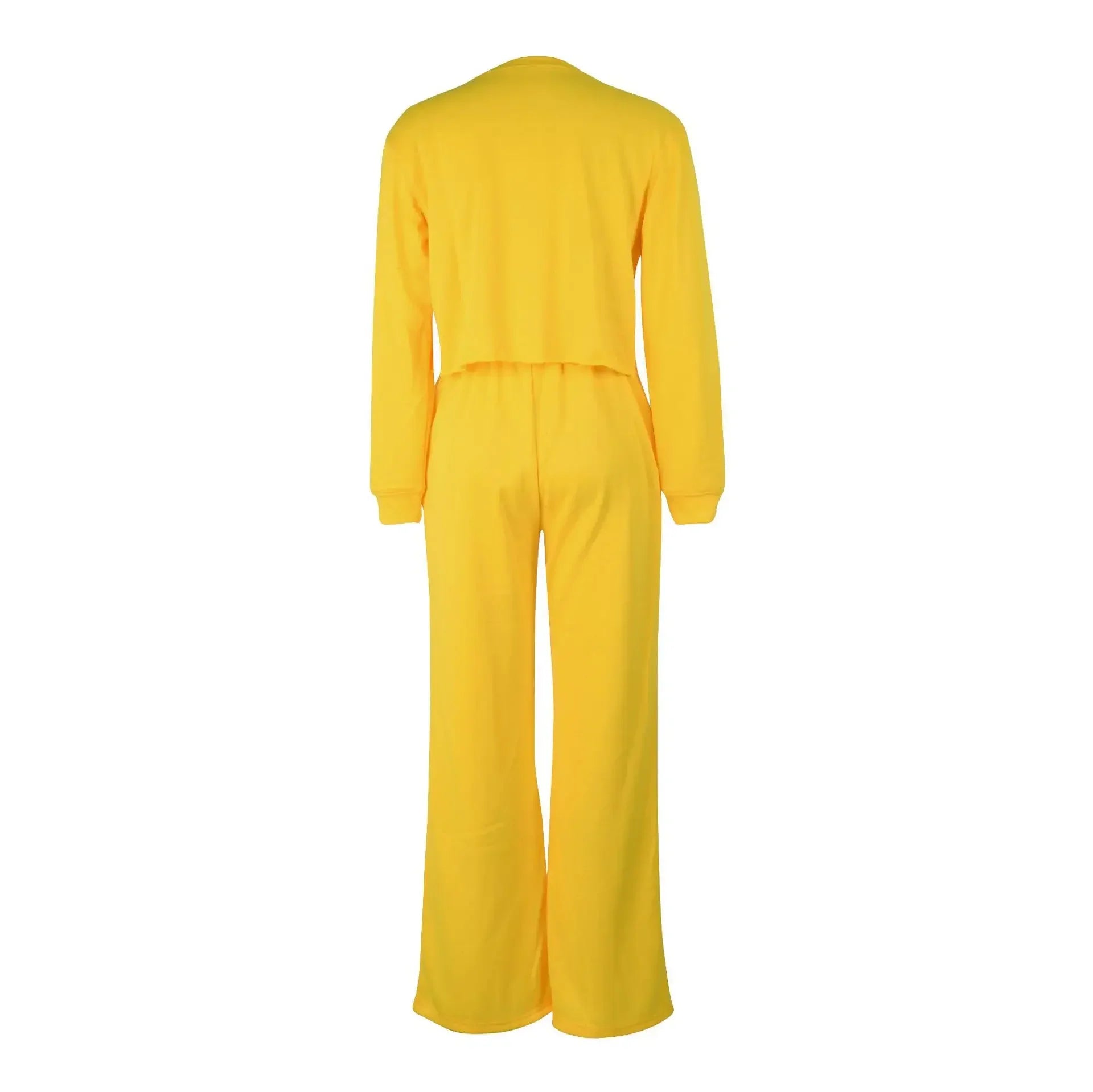 Women Winter Tracksuit Set Pullover Top and Pants 2 Piece Casual Outfit Thicken Warm Solid Color Suit