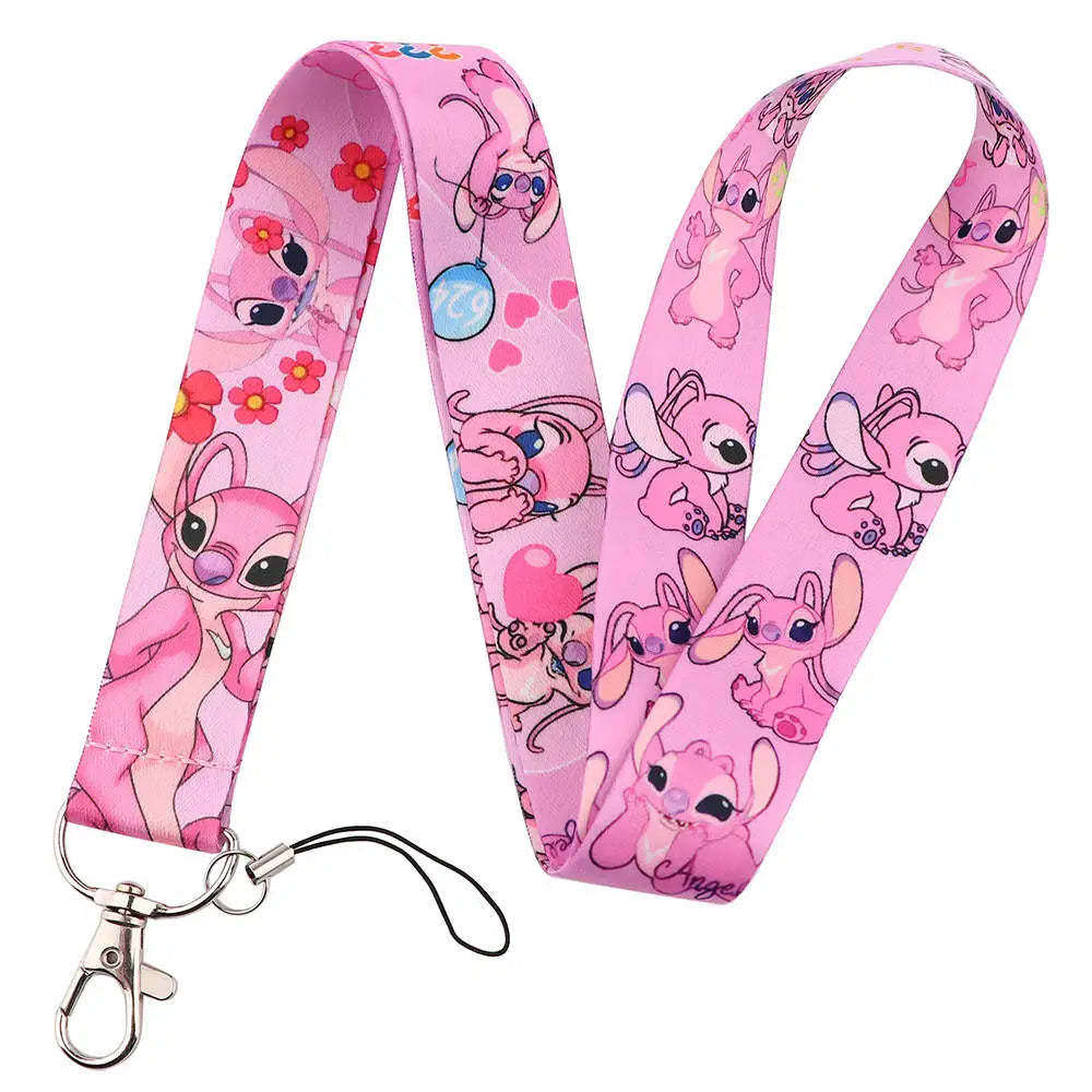 Stitch Cute Cartoon Animation Lanyard for Keys ID Credit Card Pass Mobile Phone Charm Neck Strap Badge Holder