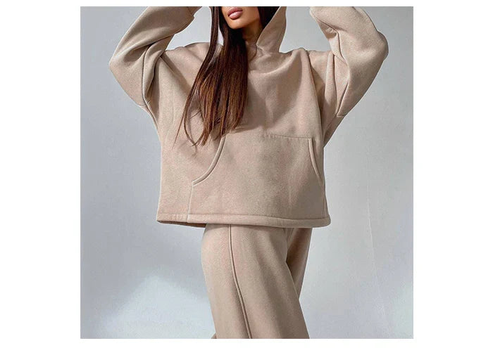 Women Oversized Tracksuit Set with Hoodie and Sweatpants Comfortable Two Piece Outfit