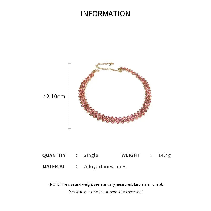 Luxury Rhinestone Choker Necklace for Women Geometric Crystal Wedding Jewelry and Party Gifts