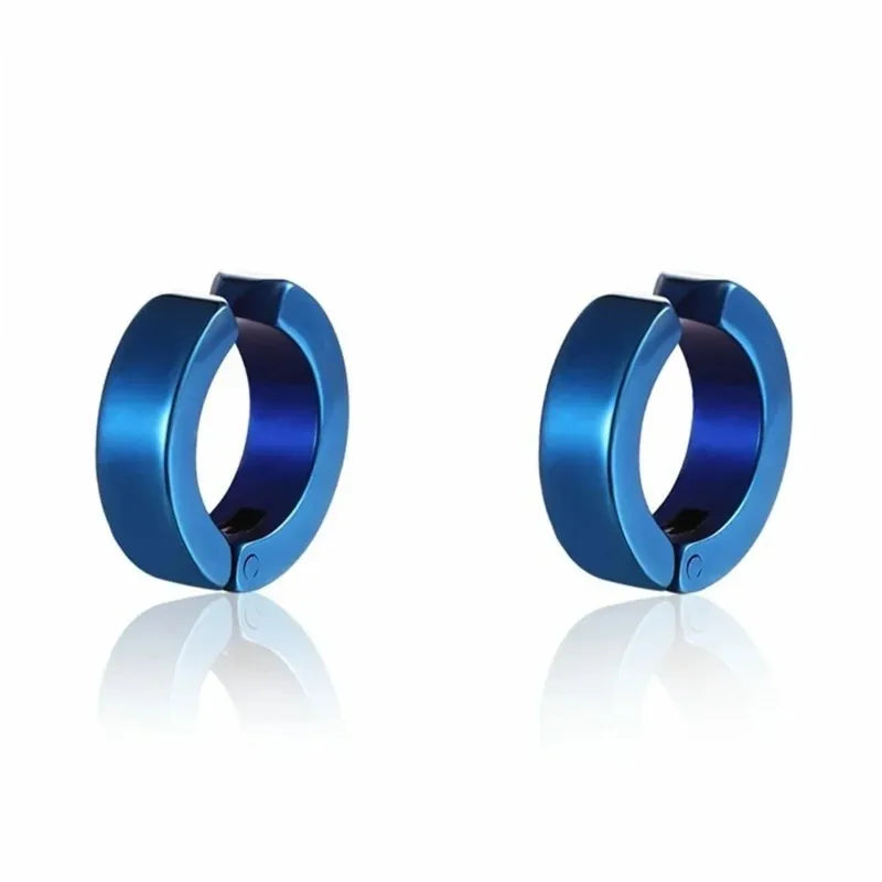 Punk Men's Magnetic Ear Stud Set Non Piercing Earrings Fake Cross Design Gift for Boyfriend