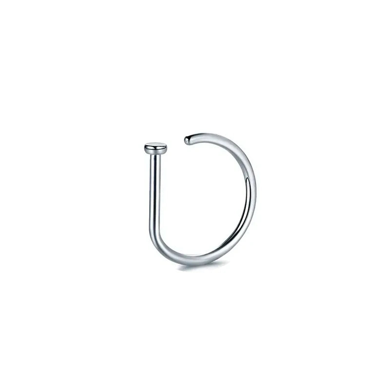 D-Shape Septum Nose Ring Clip On 316L Stainless Steel Fake Piercing Jewelry for Men and Women, 1/3/5 Pieces