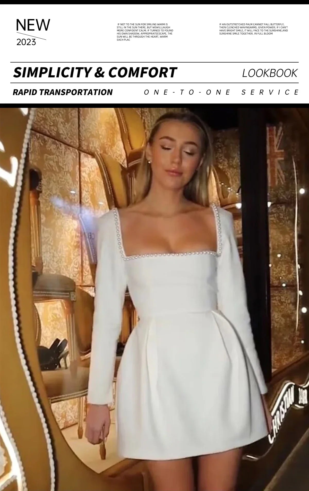 Pearl Embellished Square Neck Dress Slim Fit A Line