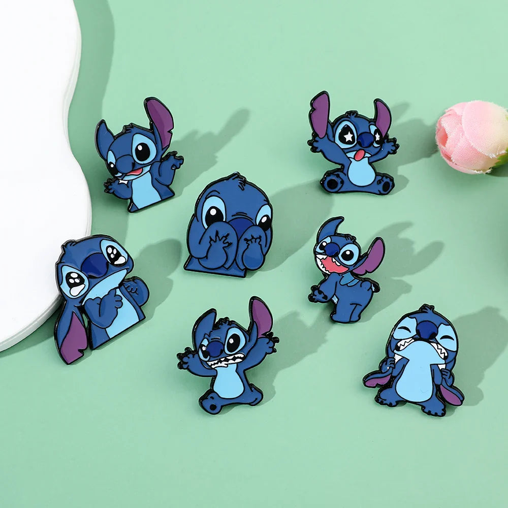 7 Pcs Creative Lilo and Stitch Enamel Pins Set for Backpack Clothing Jewelry and Accessories Gift