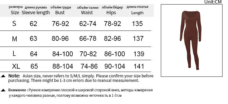 Women's Black Long Sleeve Bodycon Jumpsuit Slim Fit Sexy Solid Romper Casual Sporty Skinny Streetwear for Autumn Winter