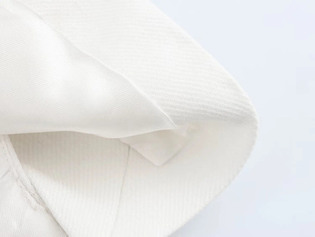 Women's Casual Chic Blended Suit Jacket and Straight Trousers Set for Spring and Summer