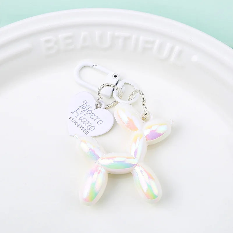 Cute Y2K Acrylic Cartoon Balloon Dog Keychain for Women Bag Pendant and Car Accessory