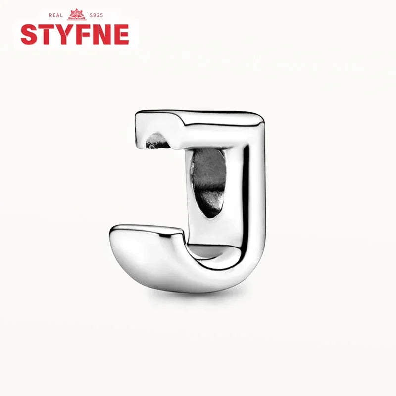 Silver 925 Alphabet Charm Beads A-Z for DIY Jewelry and Bracelet Making Gifts for Women