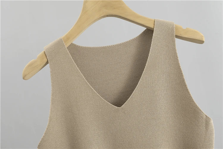 Women's 3 Piece Knitted Tracksuit Set with Cardigan, Vest and Wide Leg Pants