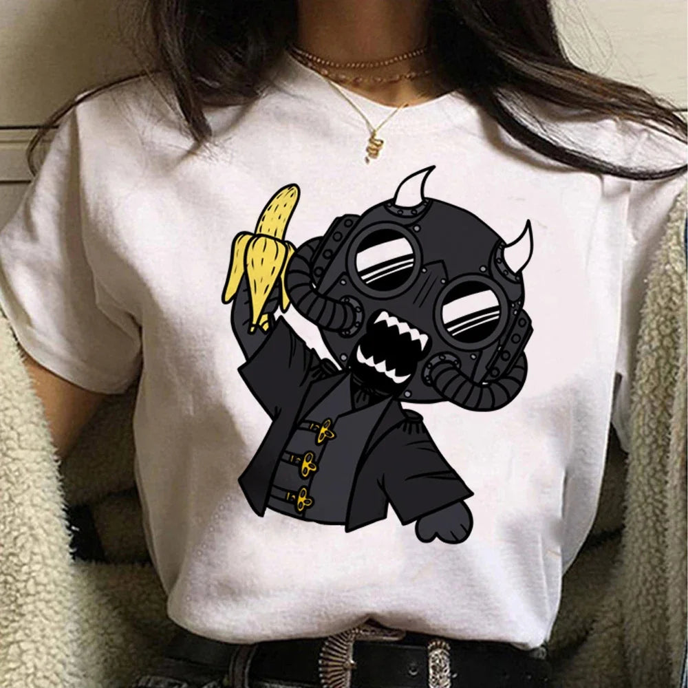 Funny Ghost Band T-Shirt for Women - Y2K Manga Style Tee with Premium Soft Fabric
