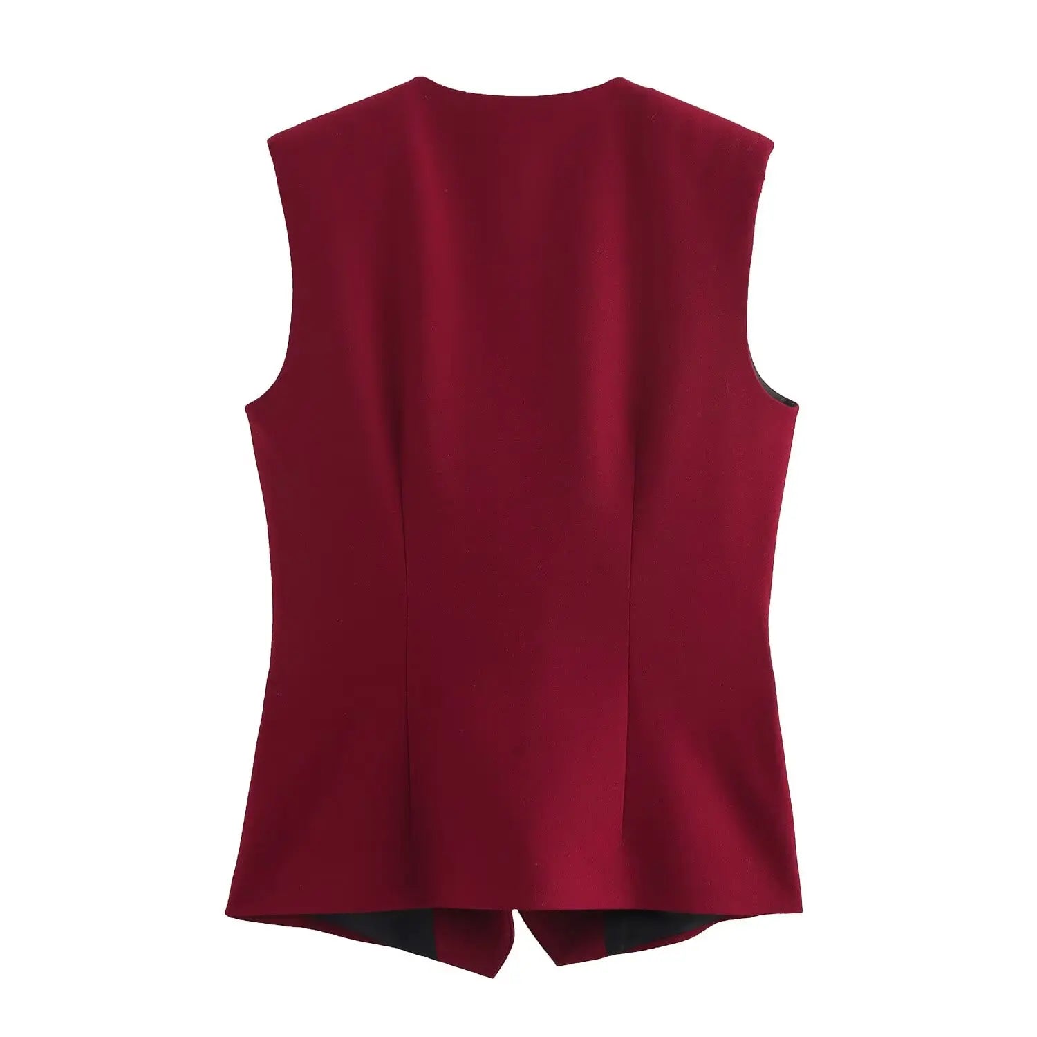 Women's V-neck Sleeveless Tank Top with Pocket and Solid Color Bellbottom Pants Set for Spring Fashion