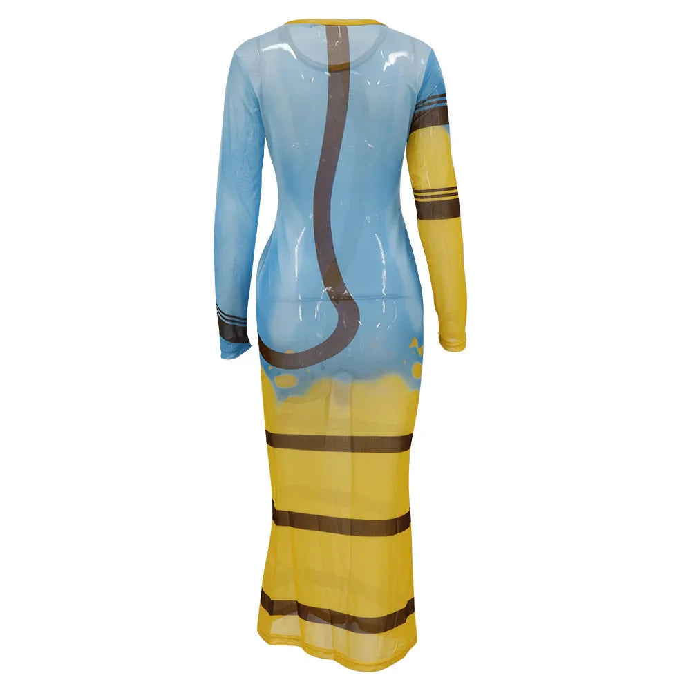 Plus Size Sheer Gauze Dress See Through Beach Cover Up