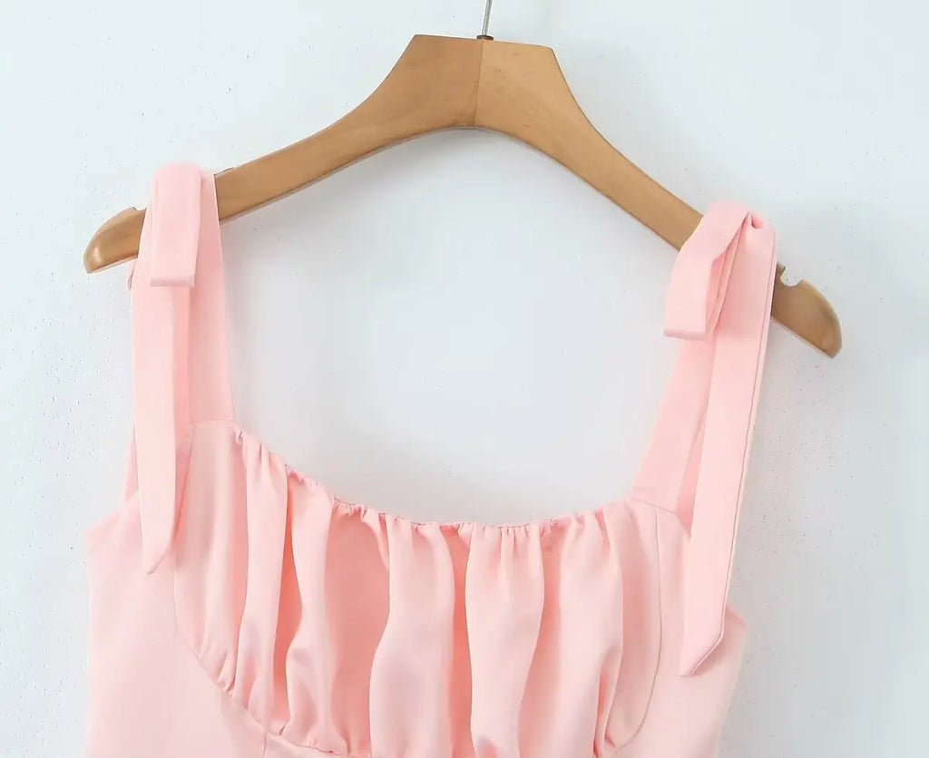 Summer Bow Bandage Mini Dress Women Strapless Bodycon Party