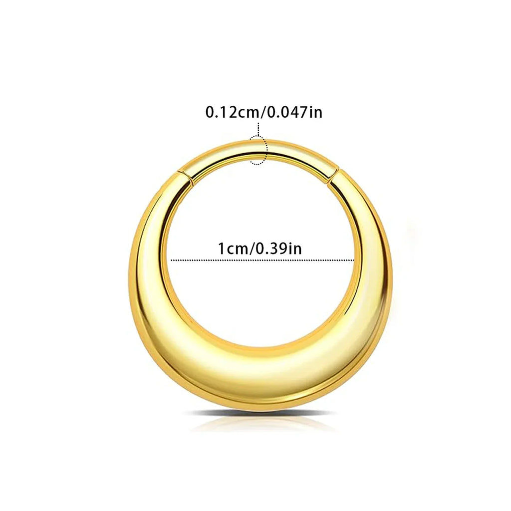 316L Stainless Steel Smooth Hoop Nose Ring Piercing Clicker Water Drop Septum Ring for Women and Men