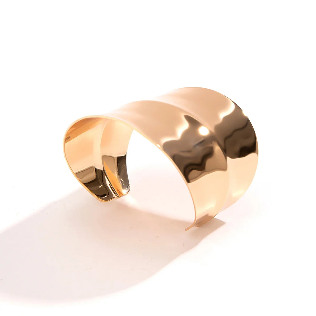 Gothic Asymmetric Wide Cuff Open Bracelet Adjustable Punk Aesthetic Jewelry for Women