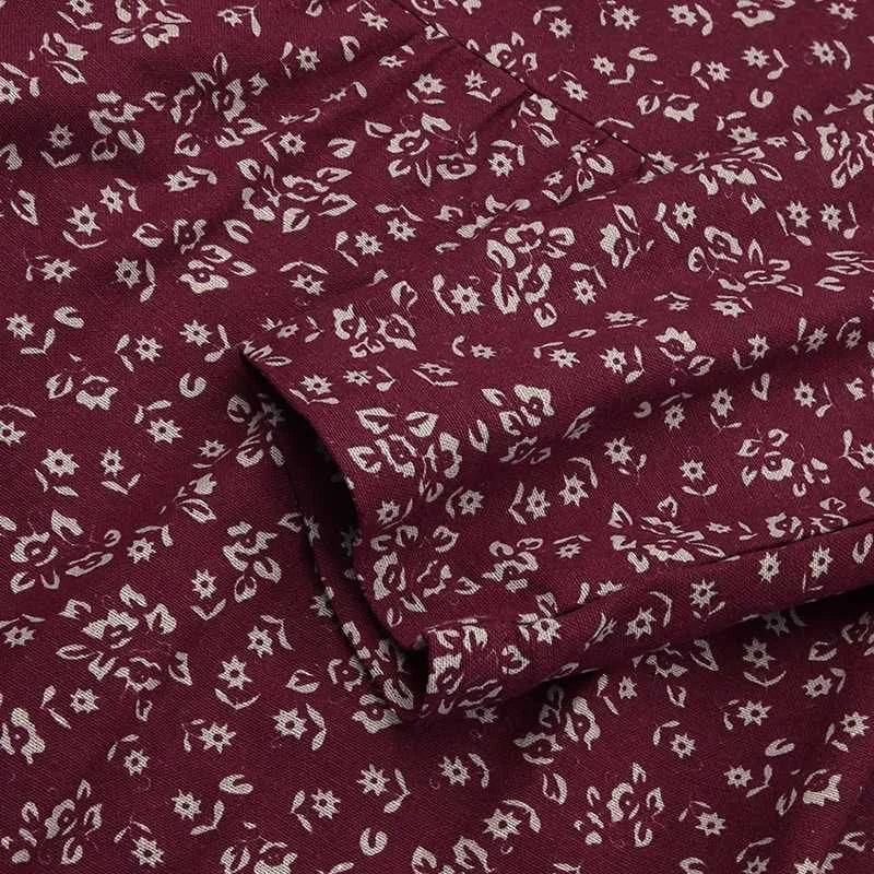 Floral Print Maxi Dress With Long Sleeves O Neck Boho Style