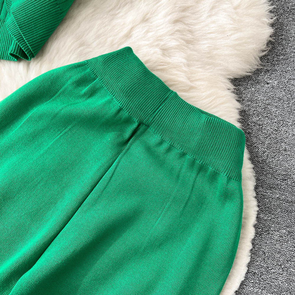 3 Piece Knitted Tracksuit Set for Women Comfy Loungewear with Long Cardigan Coat Turtleneck Vest and Pants