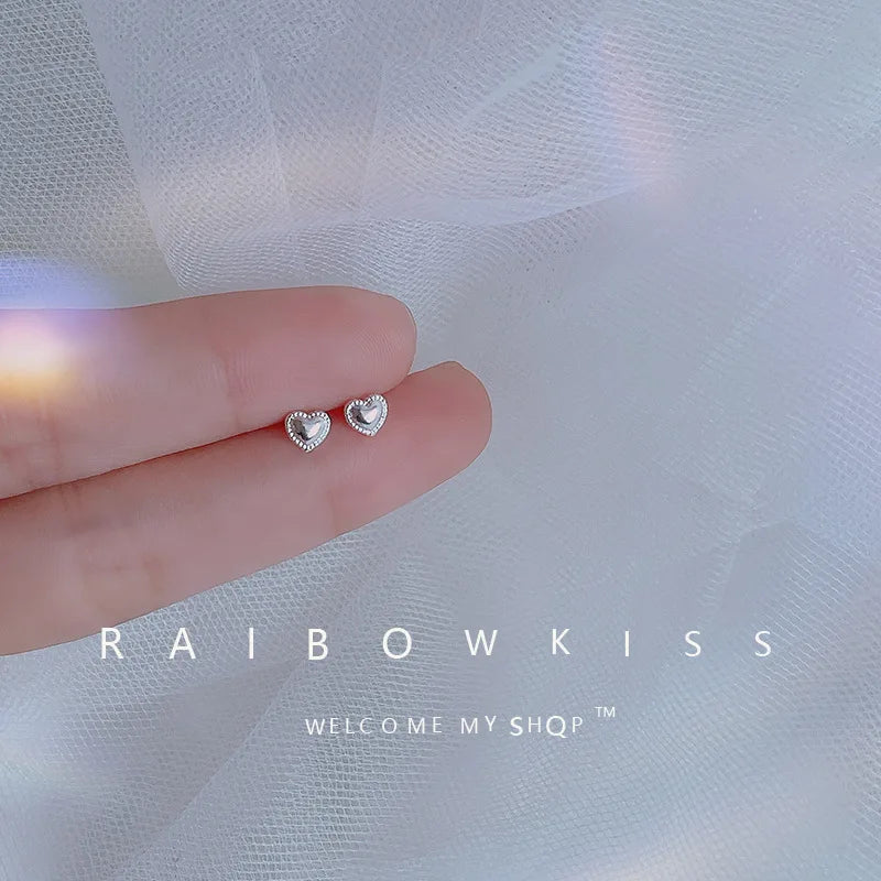 925 Silver Mini Star Heart Butterfly Stud Earrings for Women Hypoallergenic Daily Wear