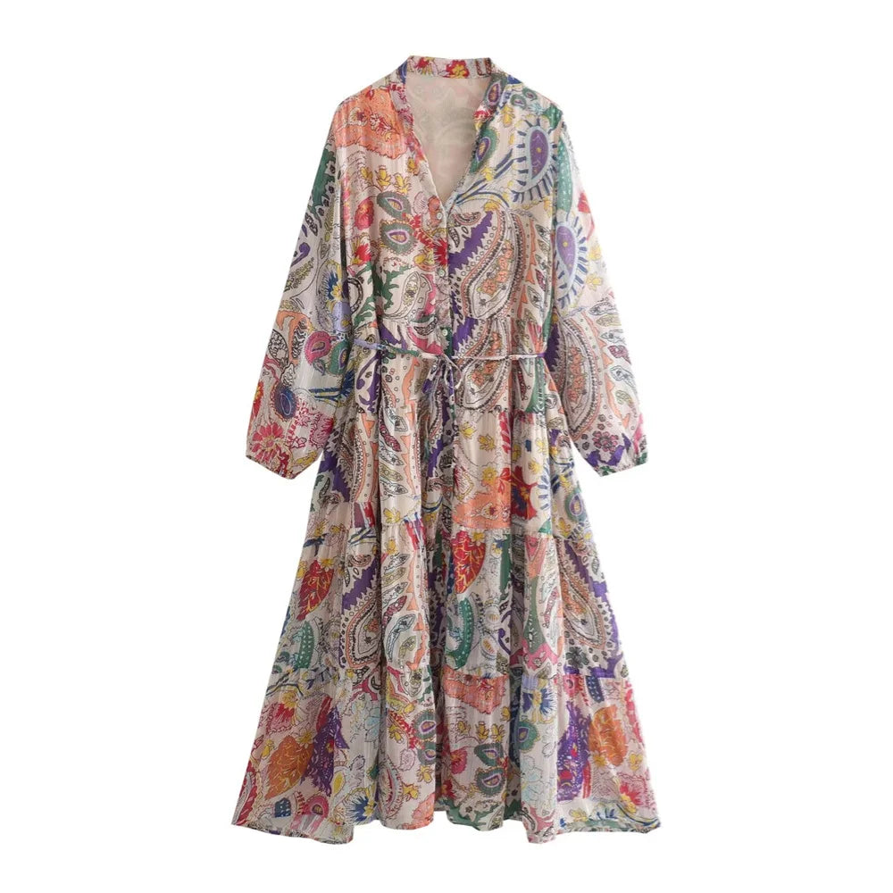 Casual Sleeveless Dress With Button Decoration Round Neck