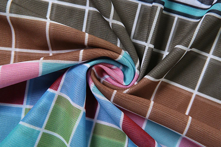 Colorful See Through Sleeveless Bodycon Dress for Women