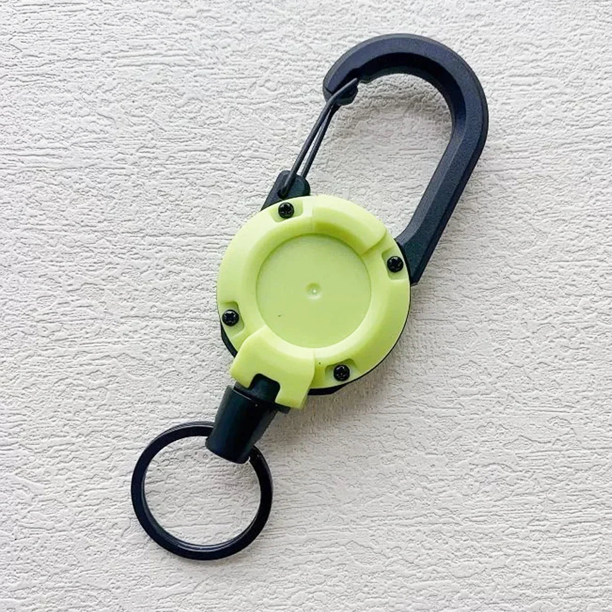 Heavy Duty Retractable Key Ring with Anti-Theft Metal Design and Easy-Pull Elastic Rope for Keys and Badges