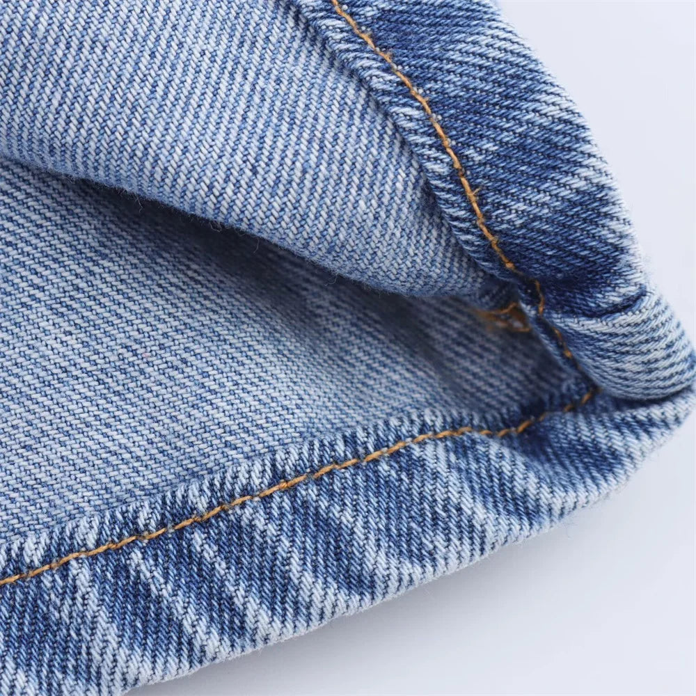 Women's Versatile Denim Long Sleeve Shirt and Pants Set for Casual Spring and Summer Wear