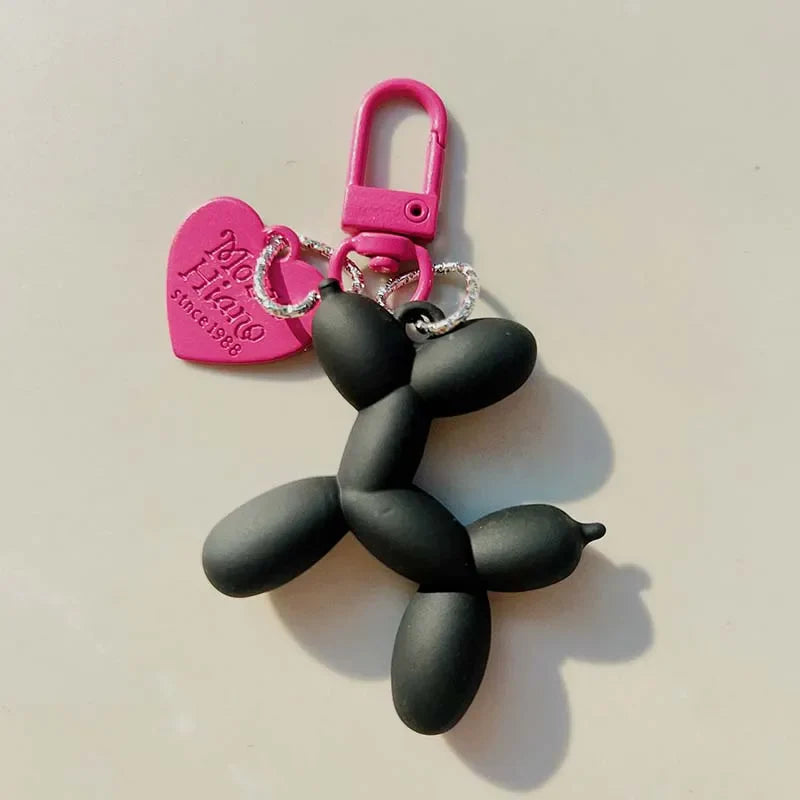 Cute Jelly Balloon Dog Keychain Pendant - Adorable Cartoon Dog Chain Keychain for Unisex Keys