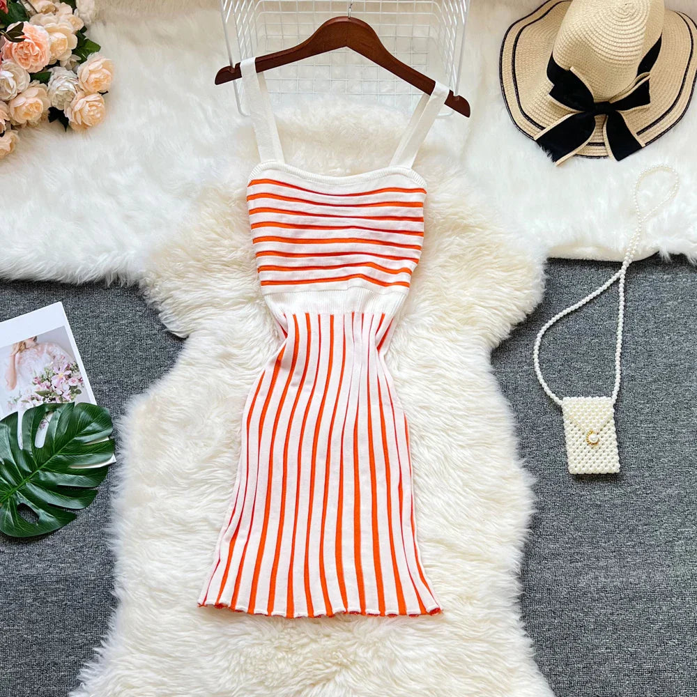 Y2K Bodycon Mini Dress With Straps High Waist Party Look