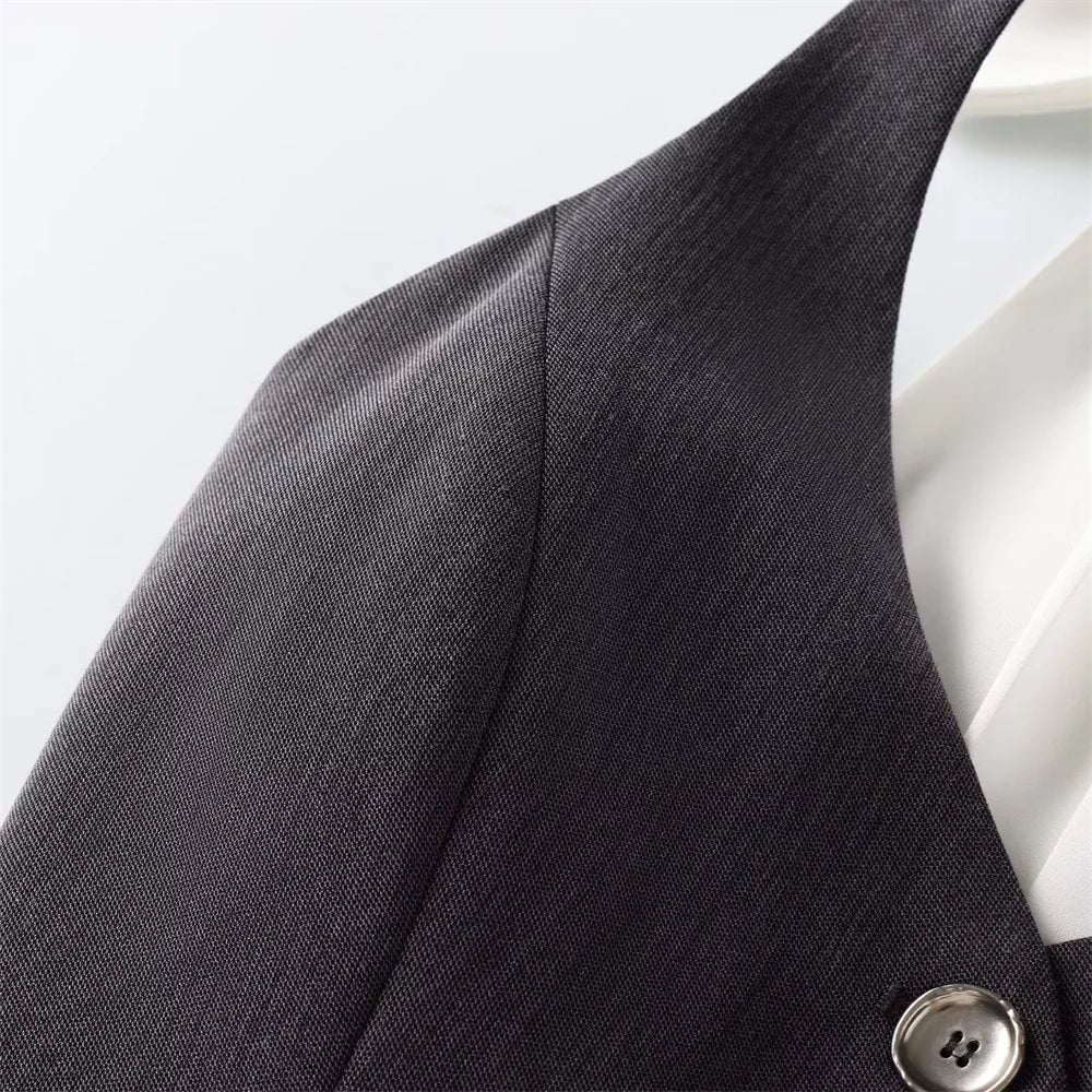 Women's Detachable Butterfly Knot Back Hanging Neck Vest with Pleated Skirt and Pants Set Spring Summer Fashion Ensemble