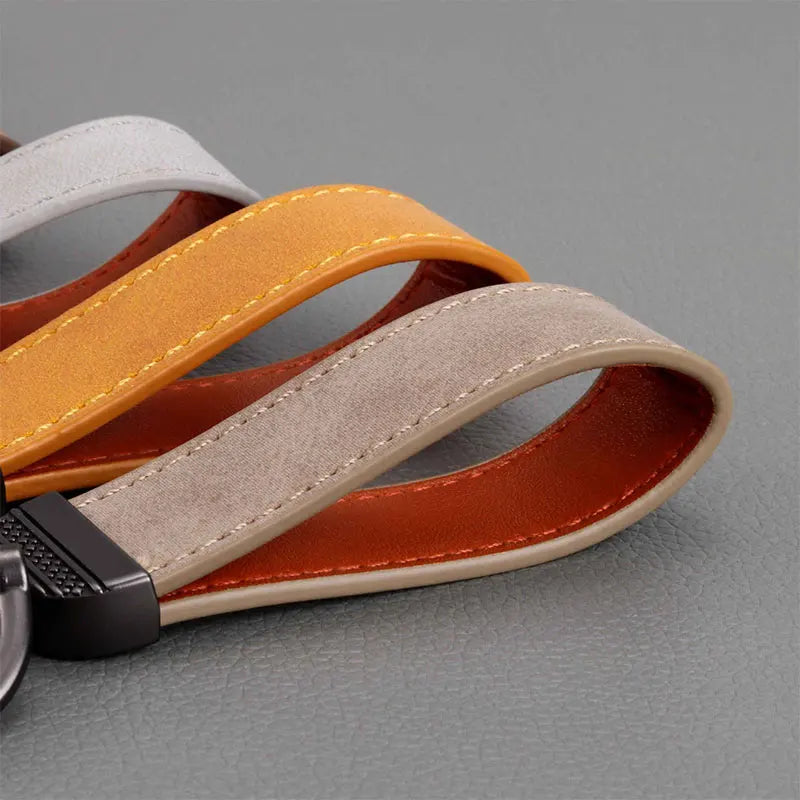 PU Leather Keychain Car Key Ring Holder for Men and Women - Stylish Key Strap Wallet Accessory in Multiple Colors