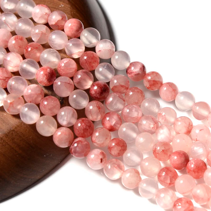 Natural Pink Persian Jade Stone Beads Loose Spacer Gem Beads for Jewelry Making DIY Bracelet and Necklace Accessories