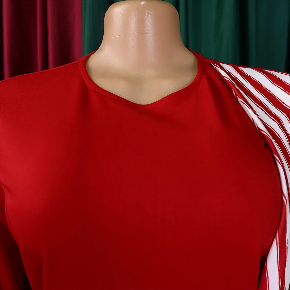 Office Dress For Women Professional O Neck Striped Sheath