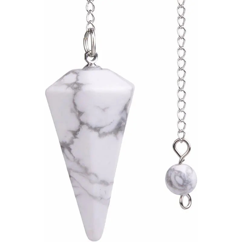 Natural Stone Quartz Agate Pendulum Pendant for Reiki Healing and Divination