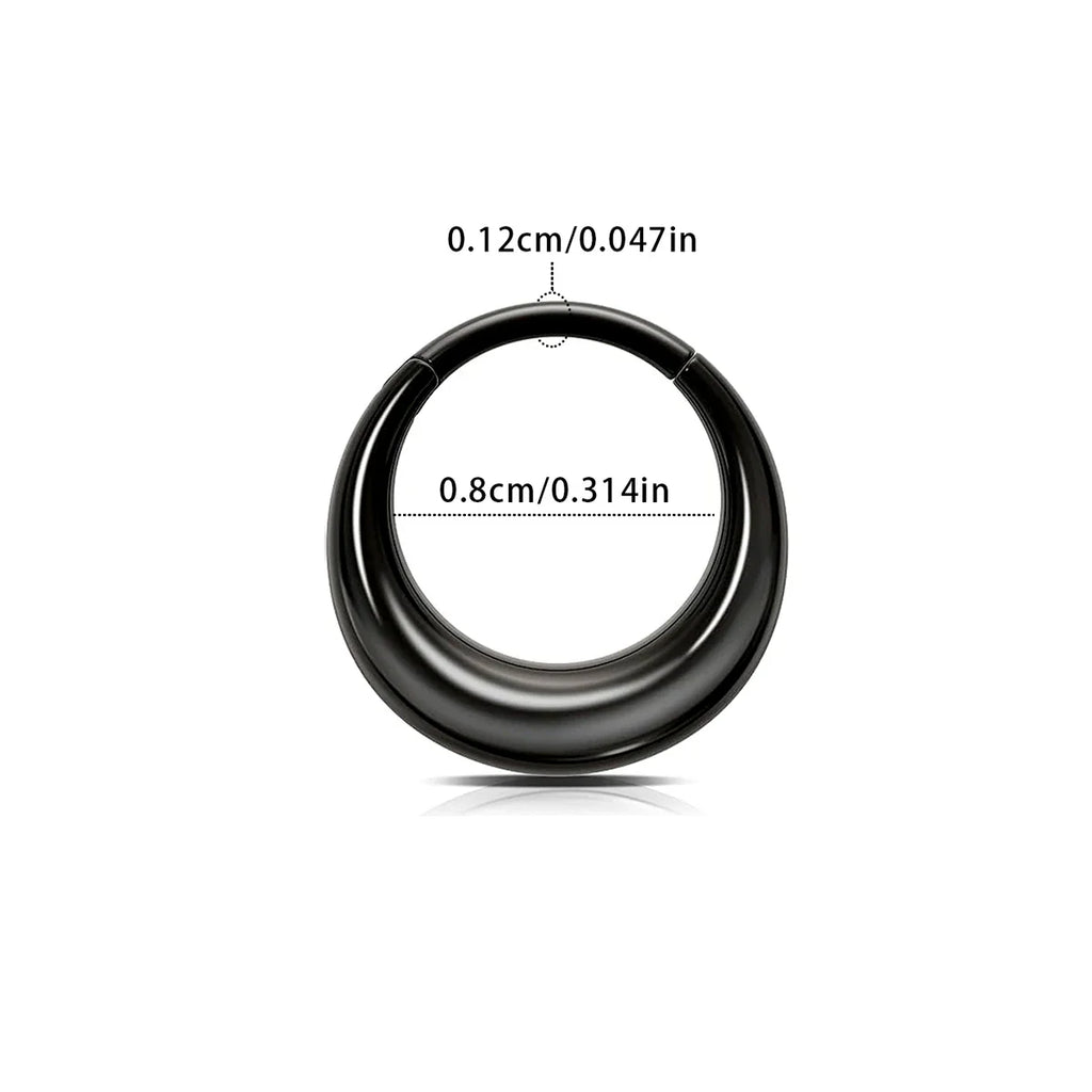 316L Stainless Steel Smooth Hoop Nose Ring Piercing Clicker Water Drop Septum Ring for Women and Men