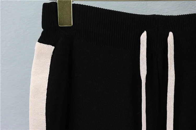 Women's Knitting Sweater Set with V-neck Cardigan and Wide Leg Pants for Cozy Autumn and Winter Wear