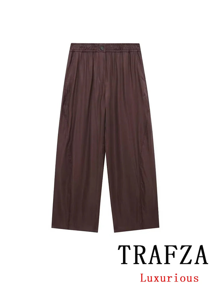 Vintage Chic Women's Suit Set with Solid Halter Vest and Straight Button Loose Pants for Office and Casual Wear