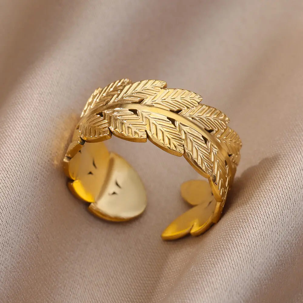 Gold Stainless Steel Wedding Rings for Women Couple Jewelry