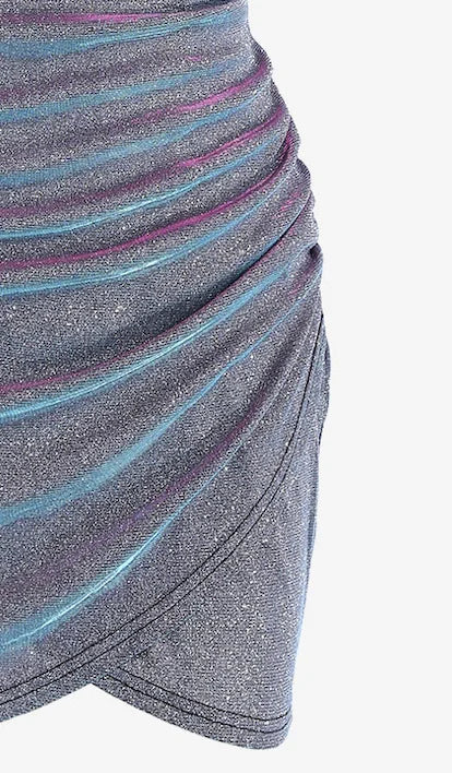 Dazzling Pleated Cross Strap Dress For Women Elegant