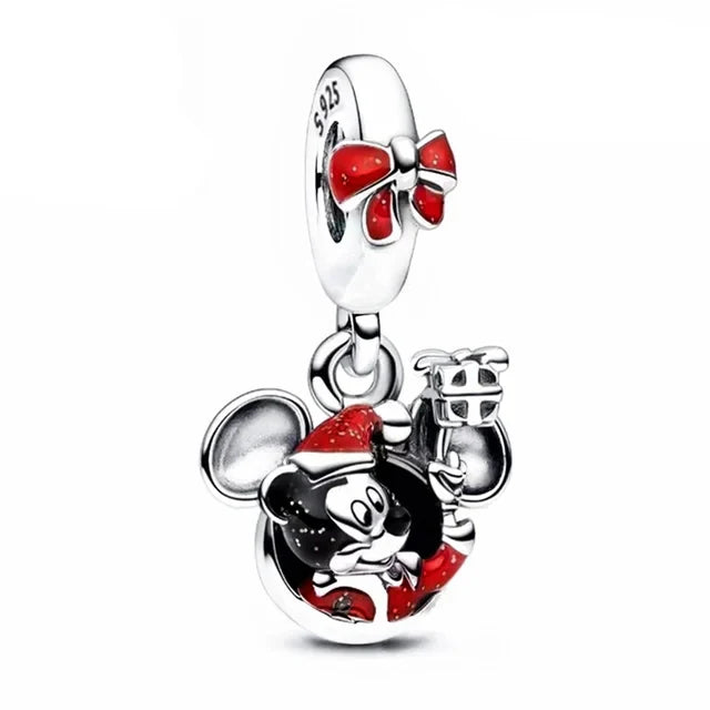 Mickey Mouse Minnie Mouse Sterling Silver Charm Beads for Bracelets