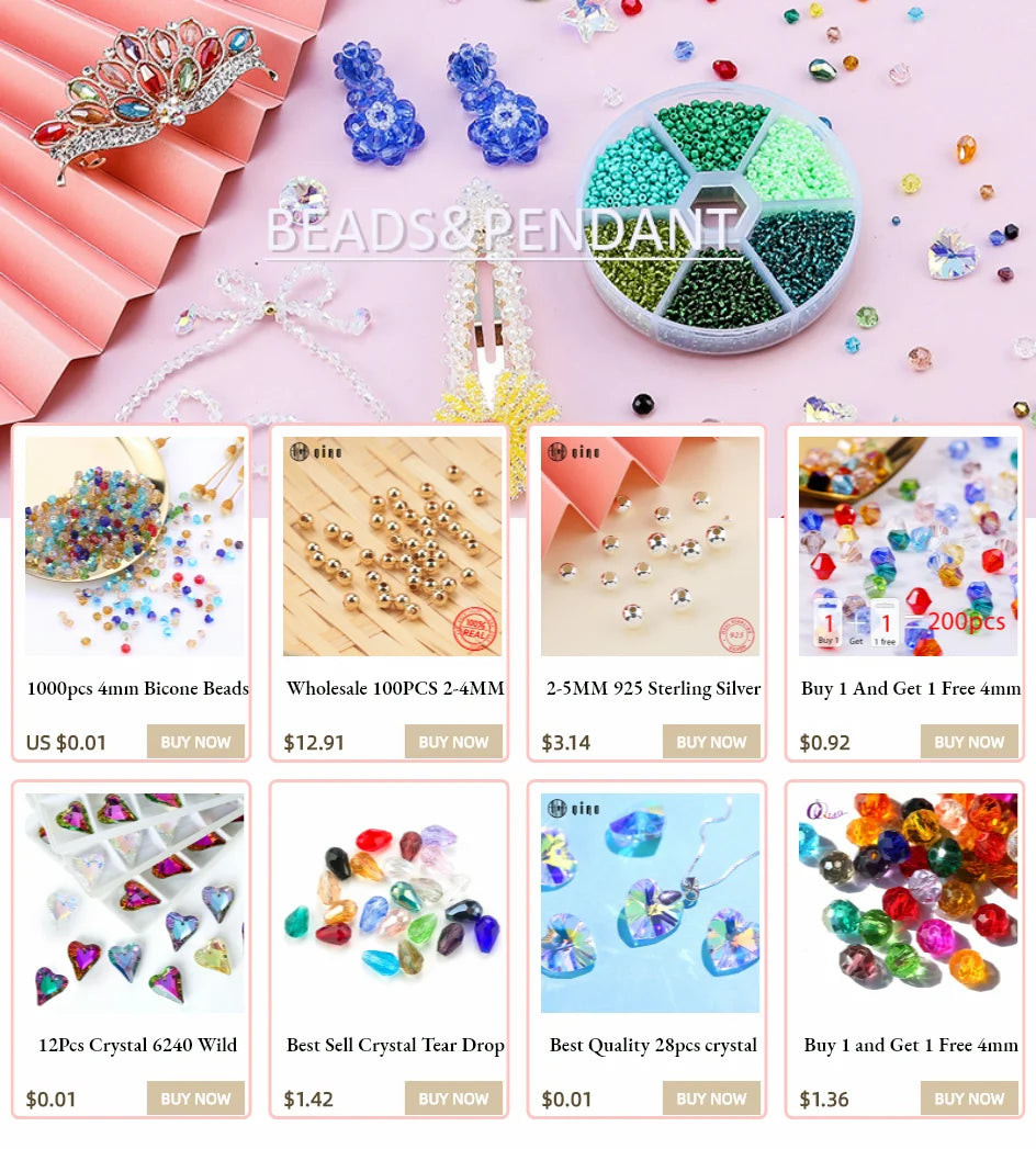 4mm Shiny Crystal Bicone Beads Loose Spacer Beads for DIY Jewelry Making 200pcs
