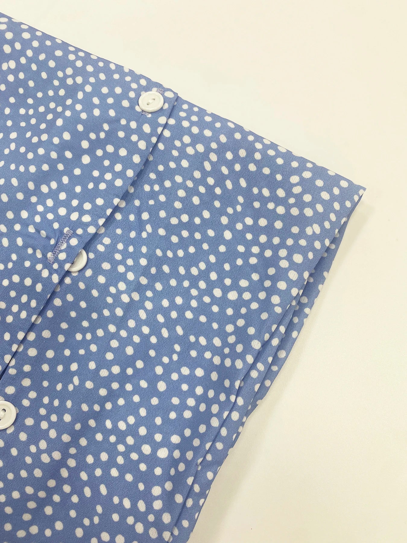 Polka Dot Dress For Women With Short Sleeves And Buttons