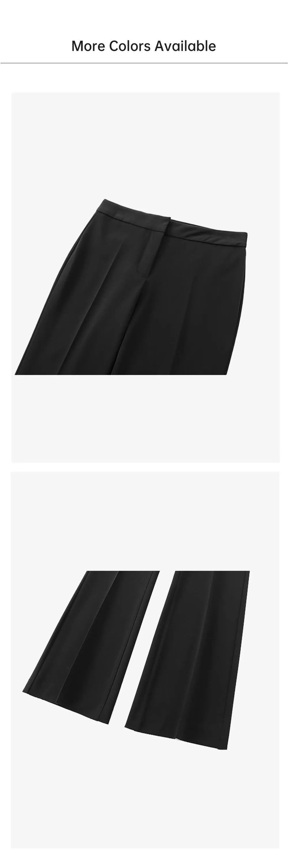 Casual Women's Long Sleeve Round Neck Suit Coat with High Waist Trumpet Pants Set