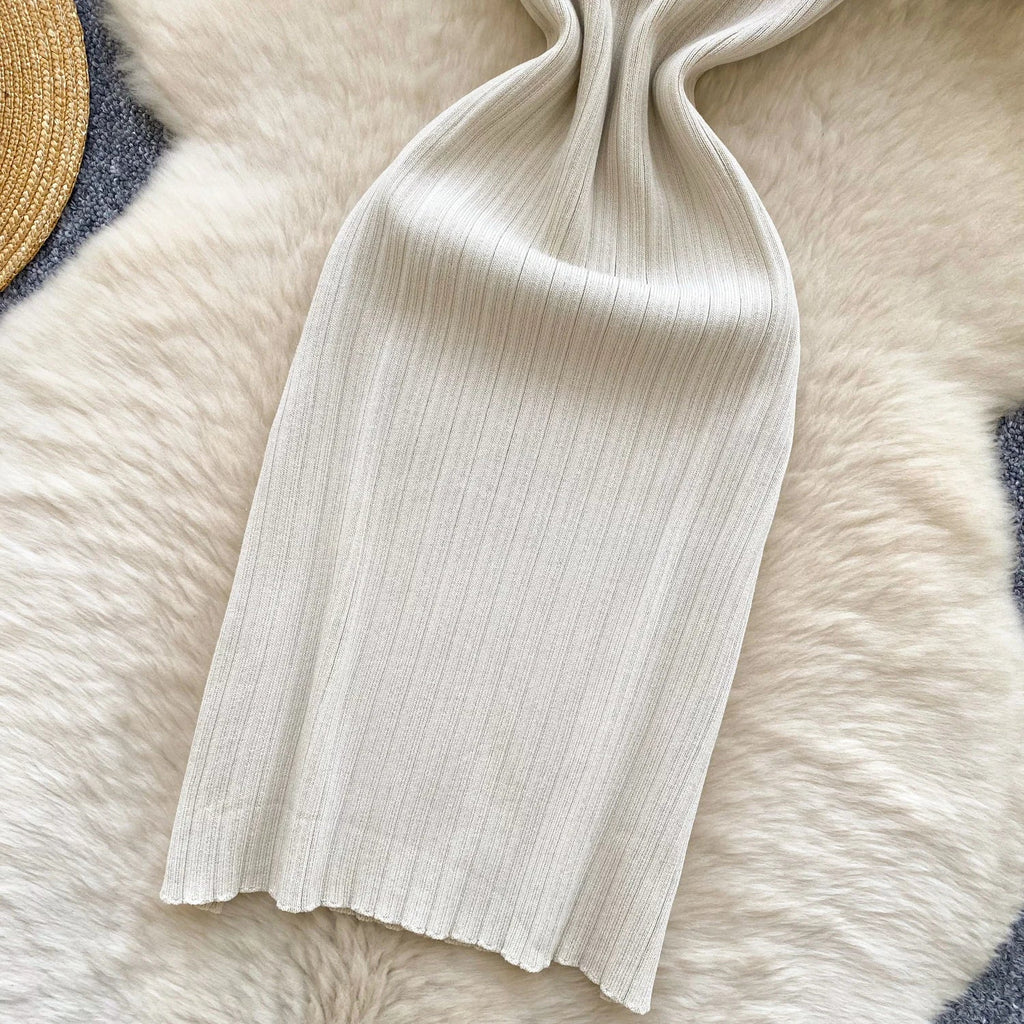 Ruffles Knit Wrap Dress For Women Summer Short Sleeve Casual